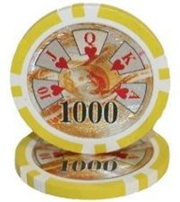 Picture of 12938 BENJAMIN FRANKLIN POKER CHIPS  14gr /1000$ (roll of 25pcs)