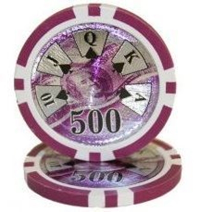 Image de 12938 BENJAMIN FRANKLIN POKER CHIPS  14gr /500$ (roll of 25pcs)