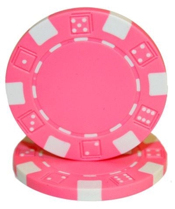 Image de 12808 Dice poker chips 11.5gr  Pink (roll of 50pcs)