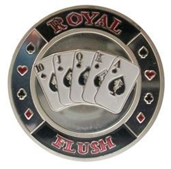 Image sur Protecteur de cartes ''Royal flush'' - Argent
