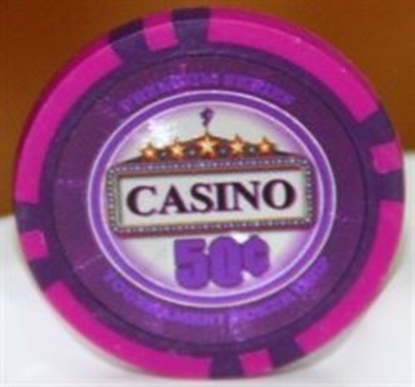 Picture of 12881 - Poker chips CASINO series 14gr - Value of $0.50 (BULK)