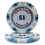 Image de 25 jetons de poker (1$) Monte Carlo 14gr