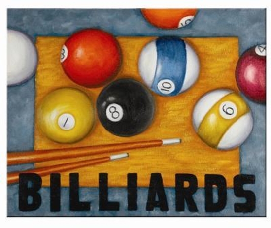 Picture of OP945-OIL PAINTING-BILLIARDS
