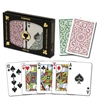 Image sur Paquet double Copag 100% plastique - Bourgogne & Vert- Poker - Index régulier