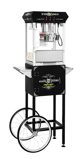 Image sur Machine à maïs soufflé SNACK STATION 8oz avec chariot - NOIRE  