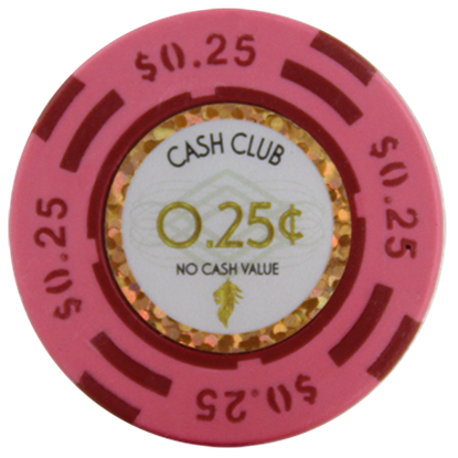 Picture of 12788 Cash club poker chips 14gr - $0,25- (Roll of 25 pcs)