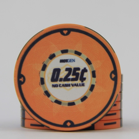 Picture of 12630-Ceramic Poker chip HotGen $0.25 /roll of 25