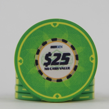 Picture of 12634-Ceramic Poker chip HotGen $25 /roll of 25