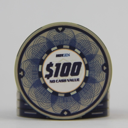 Image de Jeton de poker en céramique 10gr -HotGen 100$ / Rouleau 25