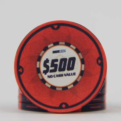 Picture of 12637-Ceramic Poker chip HotGen $500 /roll of 25