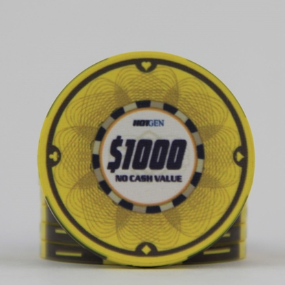 Picture of 12638-Ceramic Poker chip HotGen $1000 /roll of 25