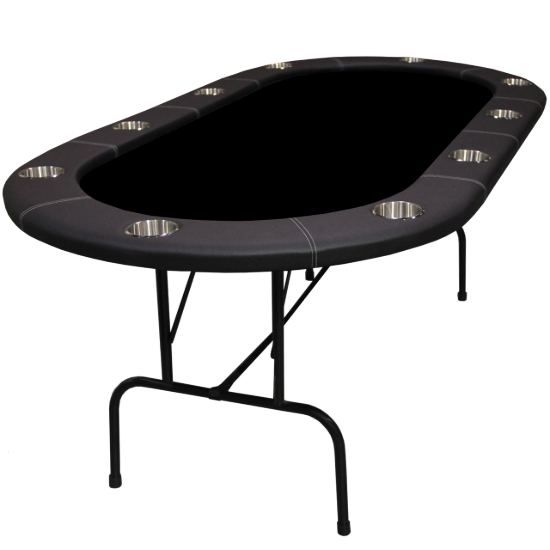Legacy 84-inch poker table with black top and folding legs