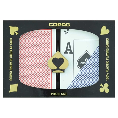 Picture of 11226 - DuoPack Copag 100% plastic - Blue & Red - Poker - Jumbo Index