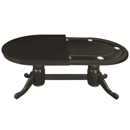 Image de GTBL84 WT BLK | 84" TEXAS HOLD'EM GAME TABLE WITH DINING TOP- BLACK