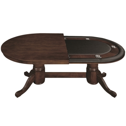 Picture of GTBL84 WT CAP | 84" TEXAS HOLD'EM GAME TABLE WITH DINING TOP- CAPPUCCINO