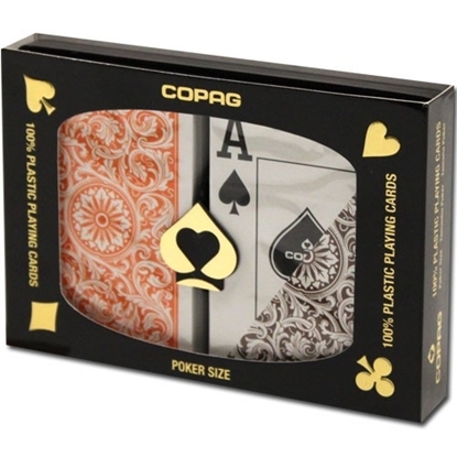 Picture of 11207 Duopack Copag    ELITE POKER     JUMBO        ORANGE/BRUN