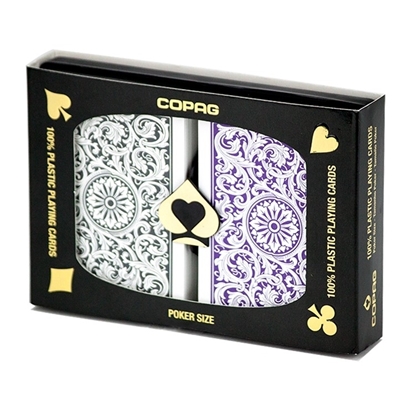 Picture of 11209 Duopack Copag    POKER      JUMBO       MAUVE/GRIS