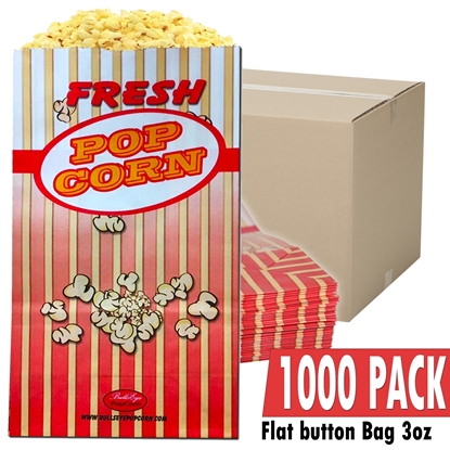 Picture of 70052 Popcorn paper bags 3oz with flat bottom. 1000 pcs