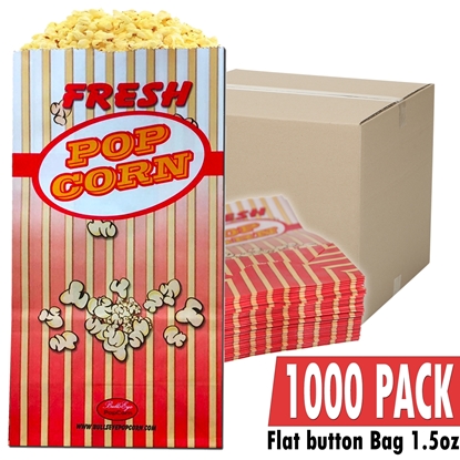 Image de Caisse de 1000 sacs vides de 1.5oz  pour maïs soufflé avec fond plat