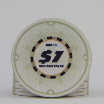 Picture of 12632-Ceramic Poker chip HotGen 1$ /roll of 25