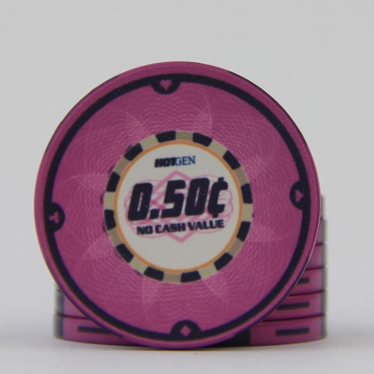 Image de 12631- Jetons de Poker en céramique HotGen $0.50 /paquet de 25