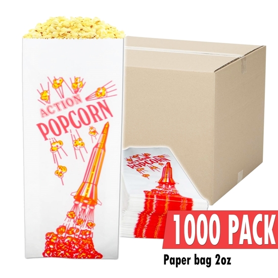 Image sur Caisse de 1000 sacs vides de 2oz  pour maïs soufflé