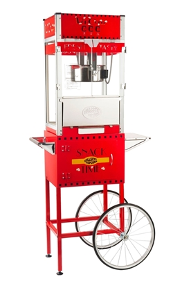 Image de Machine à popcorn avec chariot  16oz- ROUGE