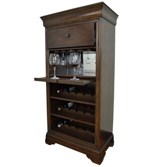 Picture of BRCB2 CAP | BAR CABINET W/ WINE RACK - CAPPUCCINO