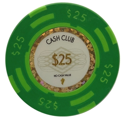 Picture of 12792 Cash club poker chips 14gr - $25- (Roll of 25 pcs)