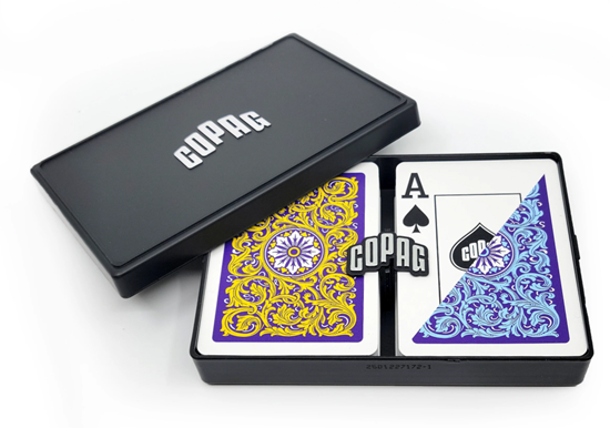 Image sur Paquet double Copag Neoteric 100% Plastique  - Bleu & Jaune - Poker - Index Jumbo
