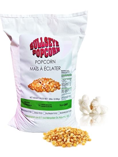 Image sur Grain de maïs à éclater Bullseye Popcorn PLATINUM - 50lbs