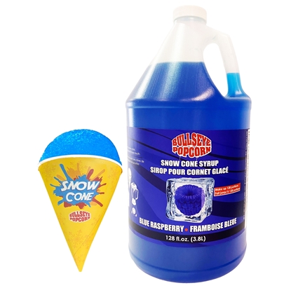 Image de Bullseye popcorn - Sirop à cônes glacés saveur framboise bleue  3.8L