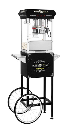 Image sur Machine à maïs soufflé SNACK STATION 8oz avec chariot - NOIRE  