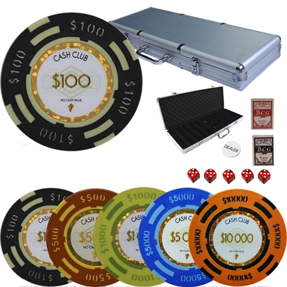 Image de Ensemble de 500 jetons 14gr série CASH CLUB - Tournoi