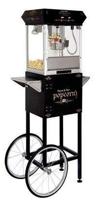 Image de Machine à popcorn avec chariot 4oz -Noir