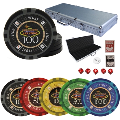 Image de Ensemble de 500 jetons LAS VEGAS 14gr - TOURNOI