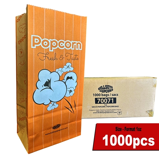 Image sur 1000 Sacs à popcorn avec fond plat 1oz