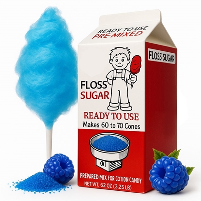 Image de Sucre à barbe à papa à la framboise bleue – 3,25 lb