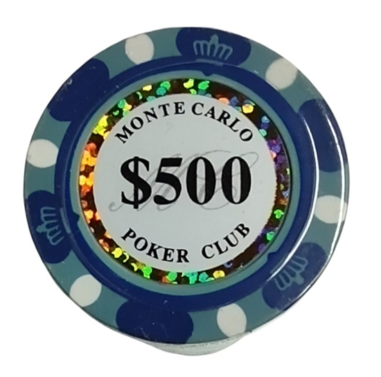 Image sur 25 jetons de poker (500$) Monte Carlo 14gr