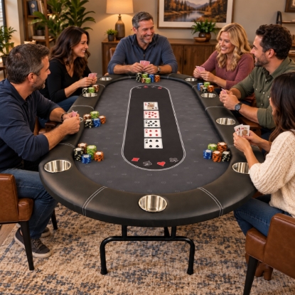 16604 Poker table Legacy series 84''  - 10 players  Black - Special Edition